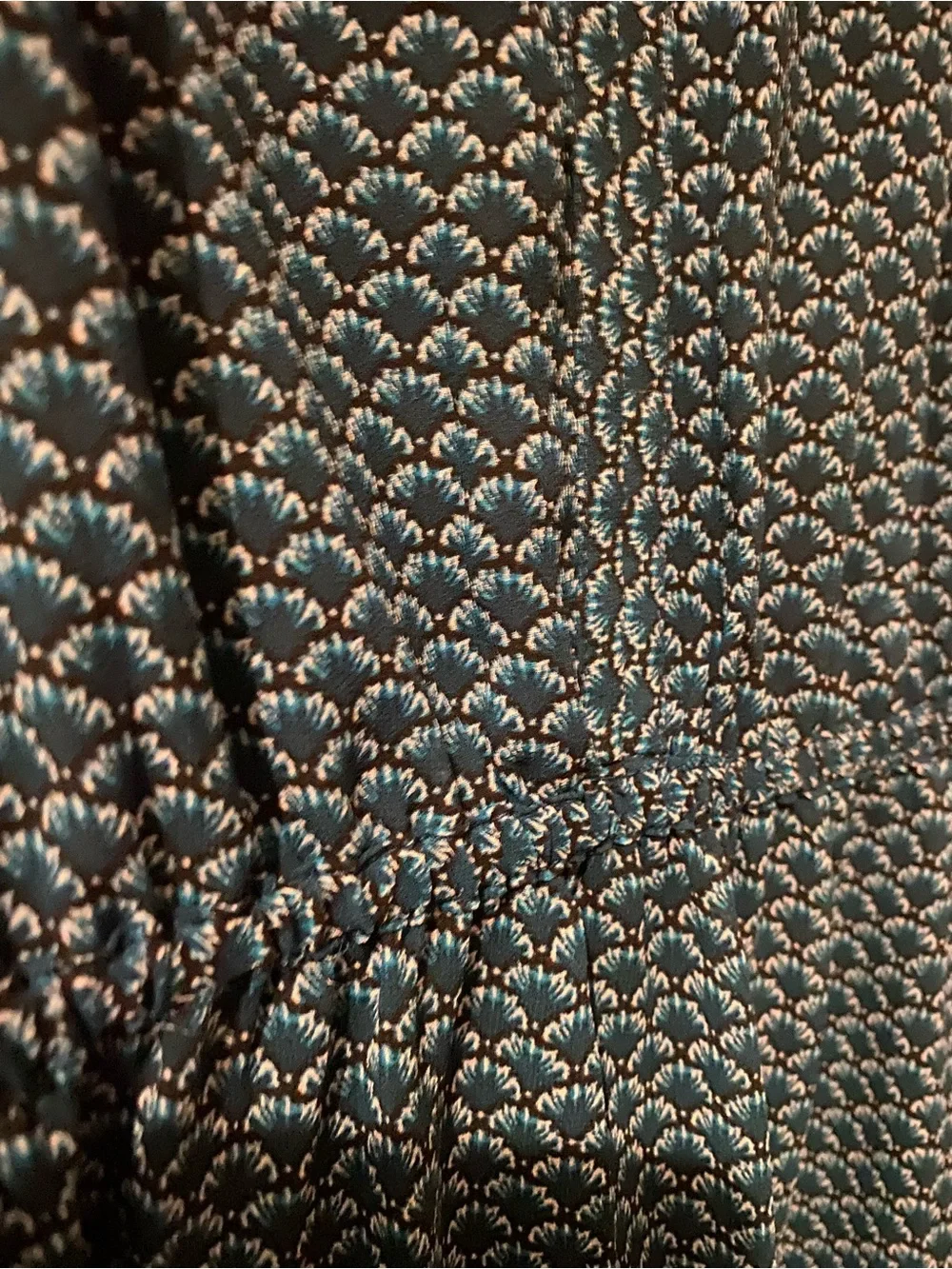 H&M Teal Patterned Flutter Sleeve Dress